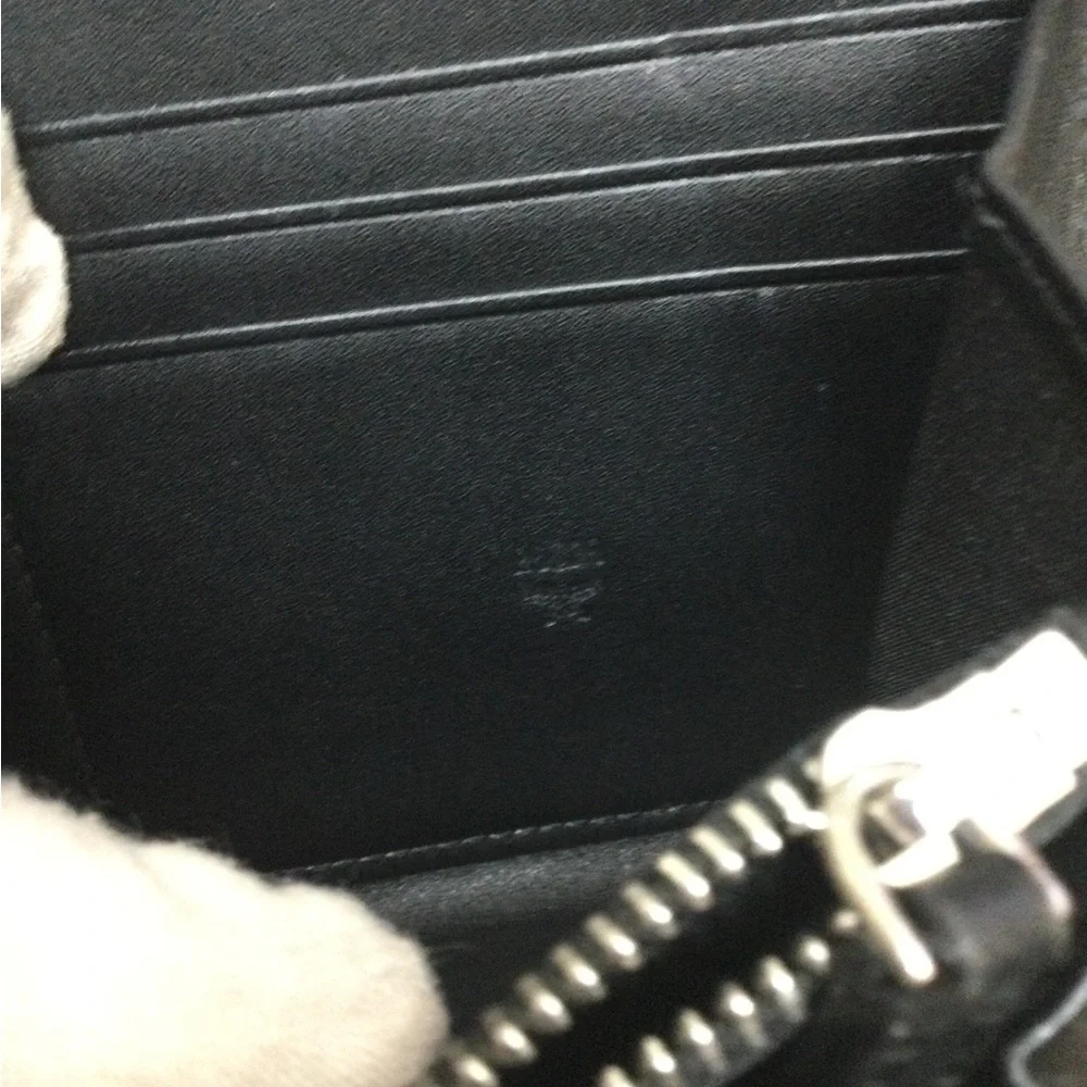 GUC MCM Men's Black Zip-Around Leather Wallet